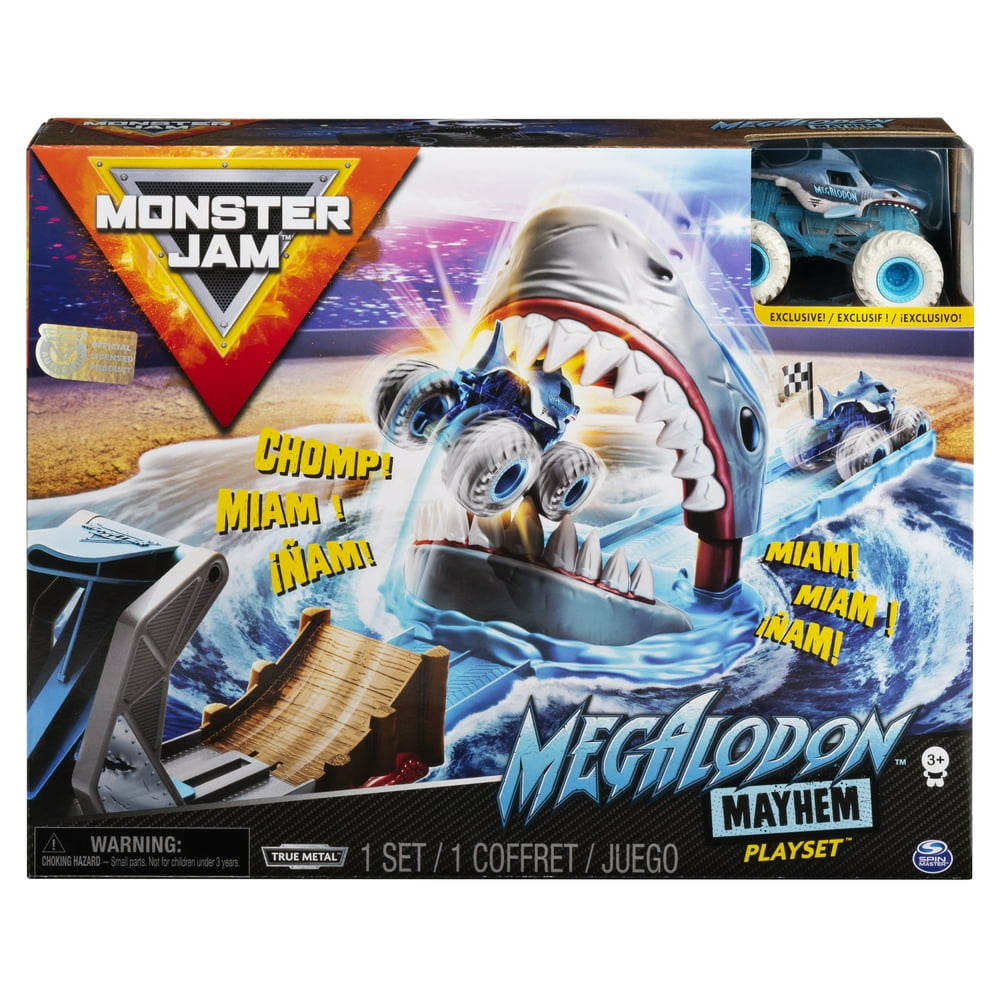 Monster Jam, Official Megalodon Mayhem Playset with Exclusive 164