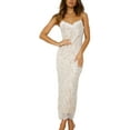thumbnail image 1 of Honganda Femmes Robe de Soirée, Sans Manches V-Cou Dentelle Patchwork Robe Longue Robe de Cocktail, 1 of 7
