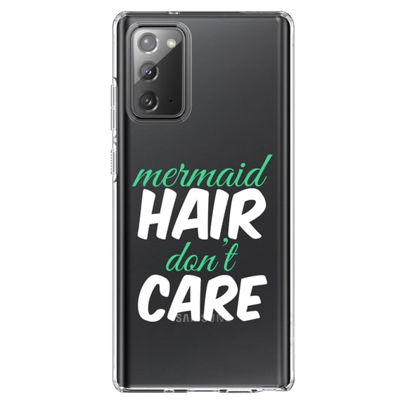 DistinctInk Clear Shockproof Hybrid Case for Galaxy Note 20 ULTRA (6.9" Screen) - TPU Bumper Acrylic Back Tempered Glass Screen Protector - Mermaid Hair Don't Care
