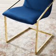 thumbnail image 4 of Side Dining Chair, Velvet, Metal Steel, Gold Blue Navy, Modern Contemporary Urban Design, Kitchen Room Cafe Bistro Restaurant Hospitality, 4 of 9