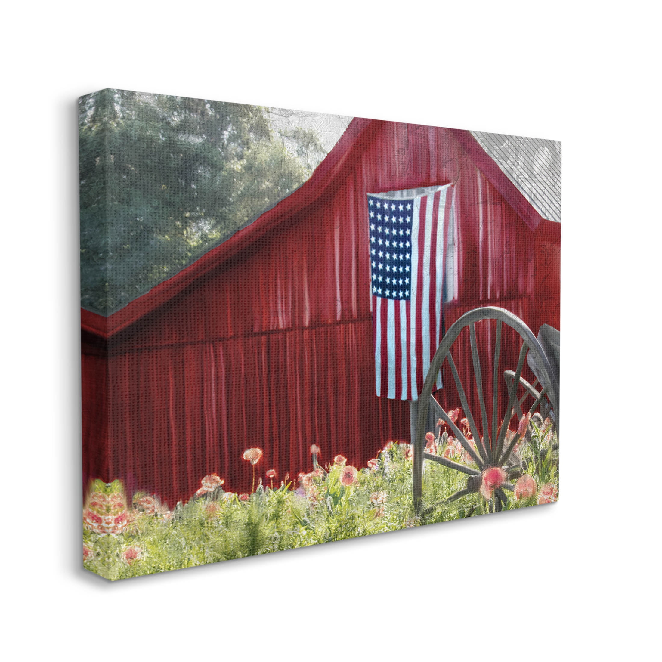 Country Farm Meadow Americana Town & City Graphic Art Gallery Wrapped Canvas Print Wall Art