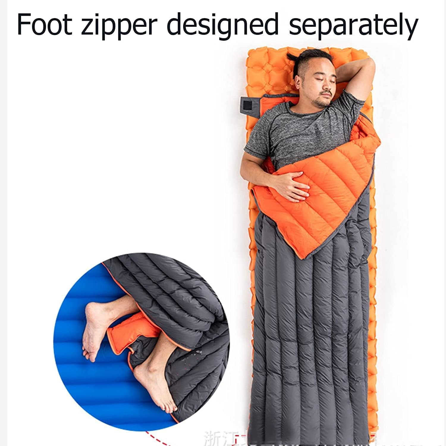 Sleeping Bag for Adults Single Spring Autumn Outdoor Camping Sleeping Bag Lightweight Carry Bag Storage Pockets，Orange