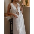 thumbnail image 2 of JYYYBF Women Strappy Tank Tops Lacing Closure Lace Trim Ruffled Hem V-Neck Sleeveless Solid Color Vest, 2 of 9