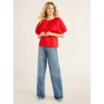thumbnail image 5 of Free Assembly Women’s and Women's Plus Cotton Blouse with Short Puff Sleeves, Sizes XS-4X, 5 of 5
