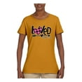 thumbnail image 2 of Wild Bobby Loved John 3:16 Inspirational/Christian Women Graphic Tee, Gold, Small, 2 of 6