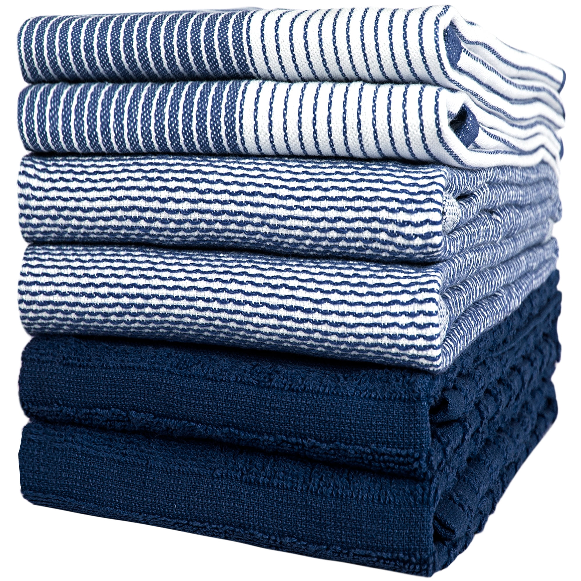 Premium terry towel wholesale retail - Modern kitchen Tea towels stripes  with herringbone border