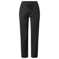 thumbnail image 5 of Bibifish Womens Jeans Solid Color Casual Pants Loose Fit Breathable Tie Waist Design Comfortable Daily Wear Long Trousers, 5 of 5