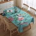 thumbnail image 2 of Pioneer Flower Floral Print Pattern Rectangle Tablecloth 60"x84",Waterproof Polyester Rectangle Table Cloth, Wipeable Spillproof Polyester Tablecloth for Dining, Camping, Indoor and Outdoor, 2 of 5