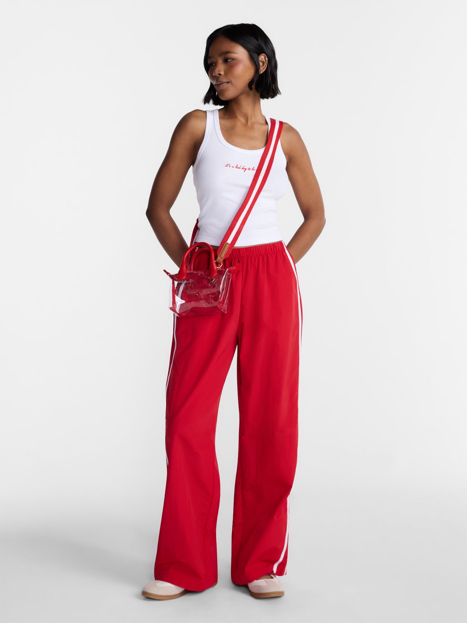 No Boundaries Nylon Game Day Track Pants, 30.5'' Inseam, Women's XXS-XXL
