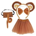 thumbnail image 4 of Monkey Ensemble Oreilles et Queue Cerceau Nœud Papillon Tutu Robe Bandeau Oreilles Monkey avec Jupe en Gaze, 4 of 10