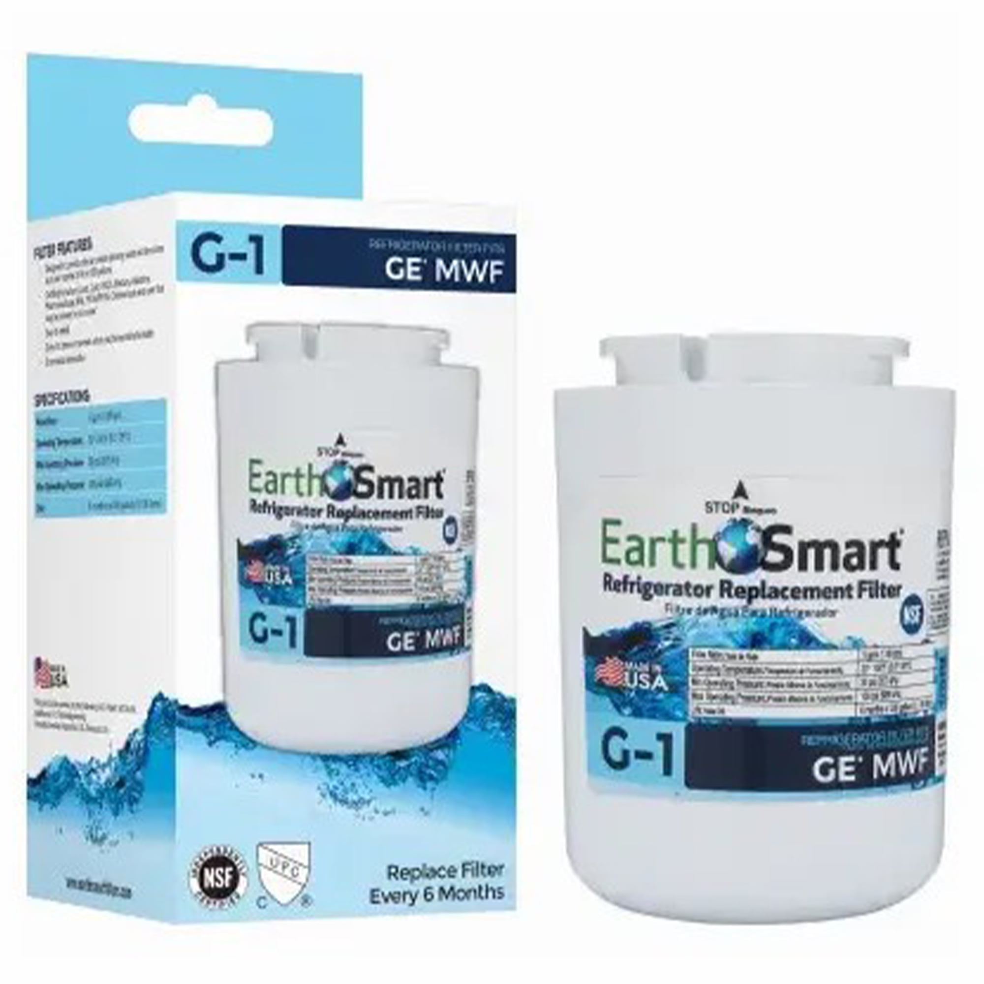 EarthSmart G-1 Refrigerator Replacement Filter For GE MWF