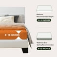 thumbnail image 4 of Einfach Full Bed Frame, Platform Bed Frame with Panel Upholstered Velvet Headboard, White, 4 of 7