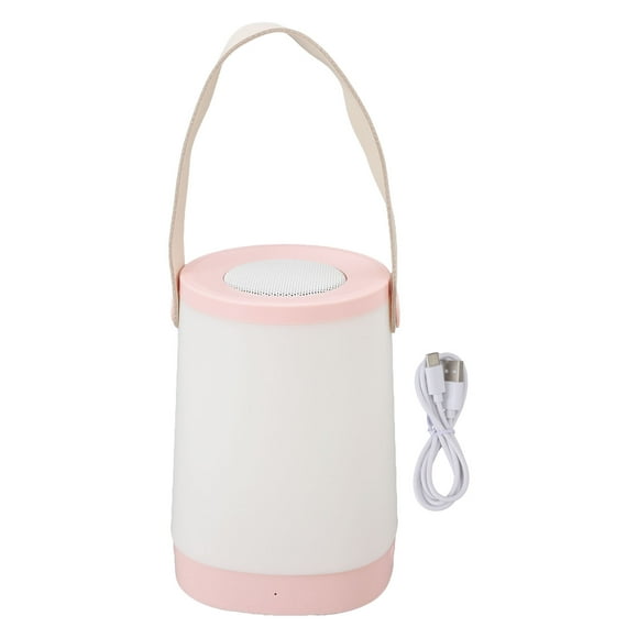 Lantern Bluetooth Speaker HiFi Rechargeable Radio Function Outdoor Wireless Speaker with LED Ambient Light Handle Pink