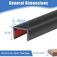 thumbnail image 6 of Rubber Edge Trim, Self-Adhesive Cabinet Door Edge Guard, Edge Protector for Sharp Edge and Corners, Rubber EPDM Material, Fit 3/4"(19mm), Length 20Ft(6.2m), Black Color, U Channel Edge Trim, 6 of 7