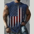 thumbnail image 3 of kpoplk 4th of July Independence Day USA Flag Short Sleeved T-Shirts Gym Fitness Singlet Vest for Men(Navy,M), 3 of 4