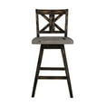 thumbnail image 2 of Farmhouse Swivel Counter Height Chair with X Shaped Back, Set of 2, Brown- Saltoro Sherpi, 2 of 3