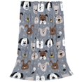 thumbnail image 2 of Honeii Cute Dog Faces Print Fleece Blanket - Throw Blanket for Bed, Sofa, Couch, Camping, and Travel , Microplush Ultra Soft Warm Blanket-40"x30", 2 of 7