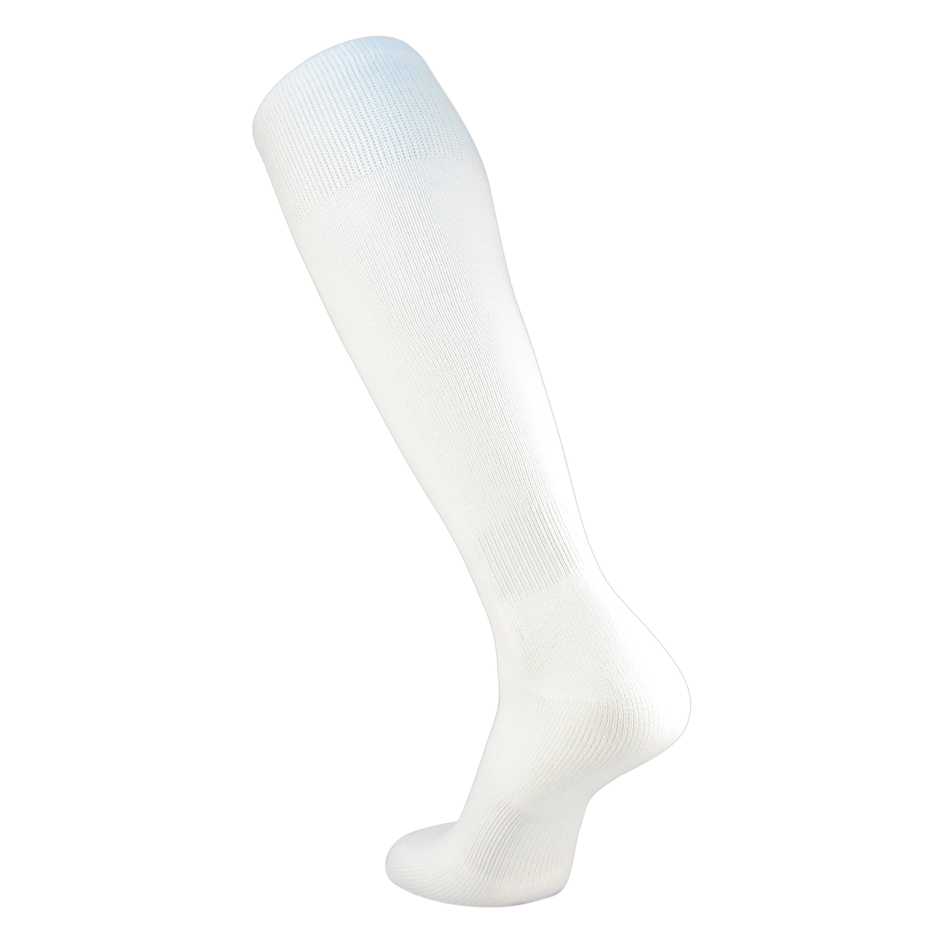 TCK Venture Knee High Polyester Football Soccer Baseball Socks (Large, White)