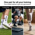 thumbnail image 6 of 6 Pack Anti Slip Soccer Socks for Men, US Size 6-11, Cotton Athletic Grip Socks, 3 Black & 3 White, 6 of 6
