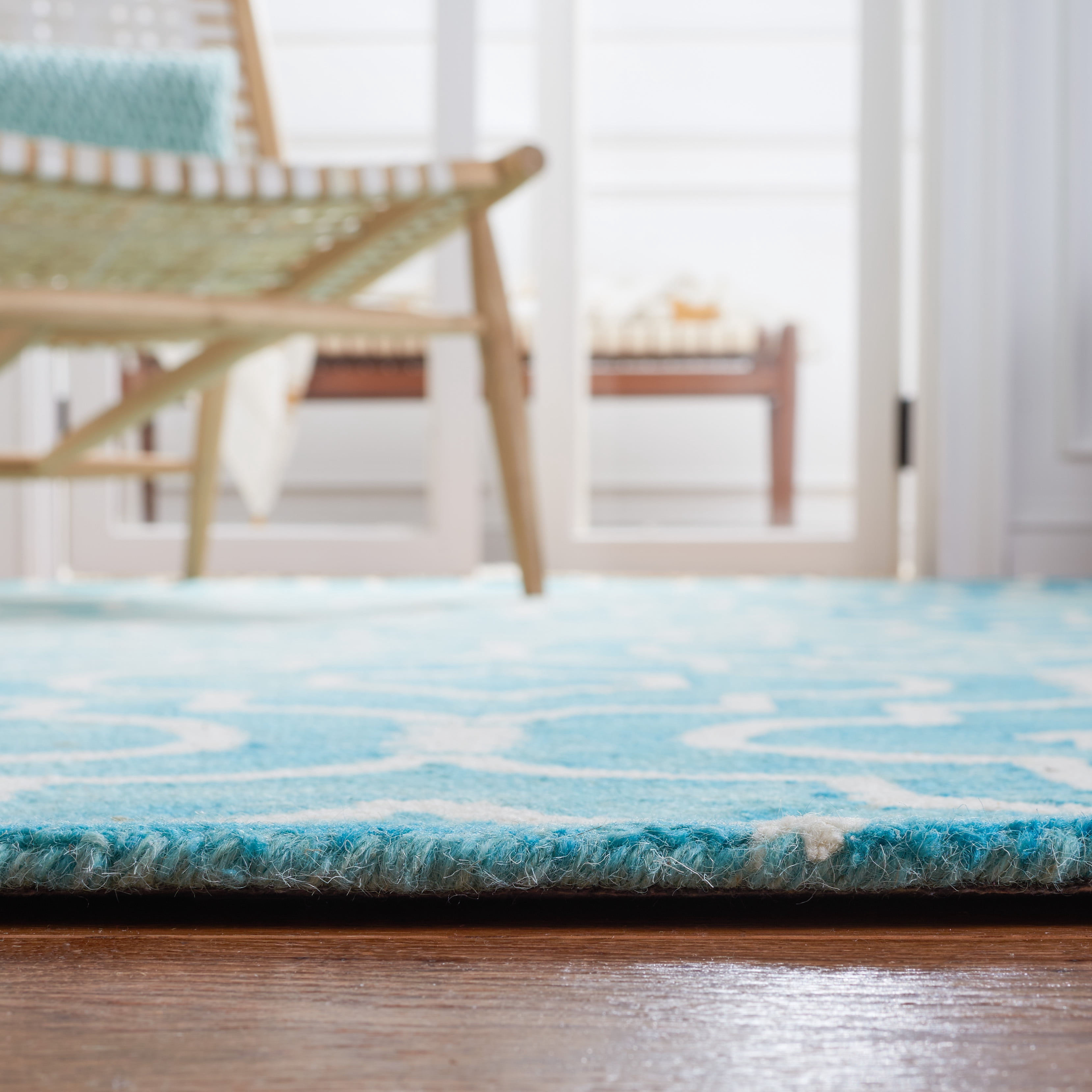 Safavieh Dip Dye Lairos Distressed Wool Area Rug, Turquoise/Ivory, 3' x 5'