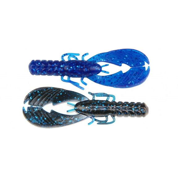 X Zone Fishing Lure 10912 4" Muscle Back Craw Black Blue Lam 8 Per Pack