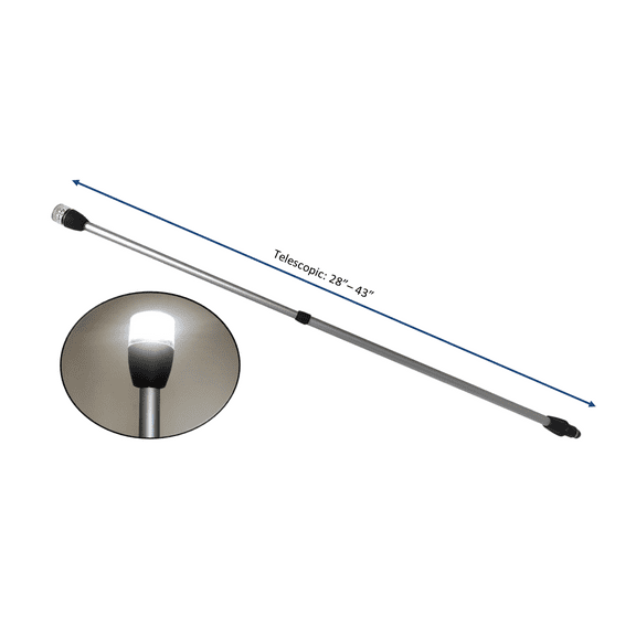 Pactrade Marine LED 28-43" All-Round Long White Stern Light Plugin Aluminum Pole Telescopic