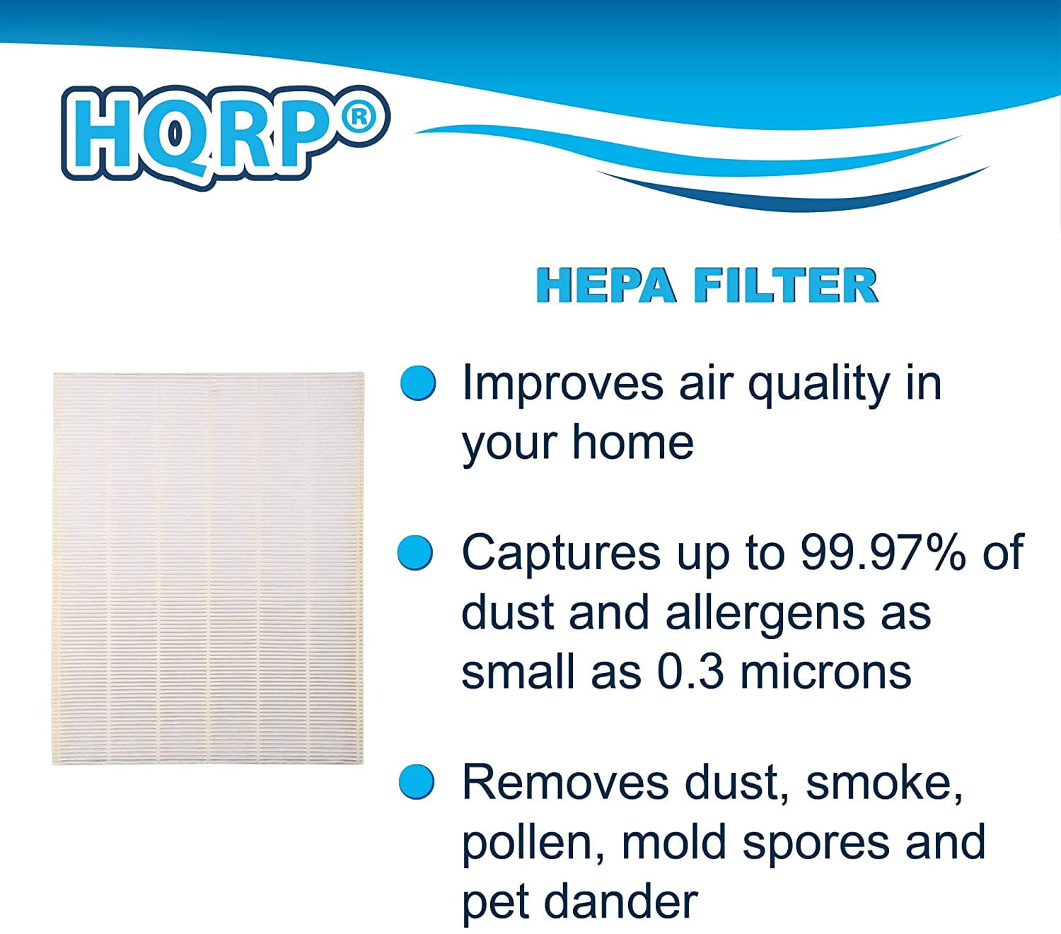 HQRP Filter Set for Winix P300 5300 5500 6300 5300-2 6300-2 C535 AM90 WAC5300 WAC5500 WAC6300 PlasmaWave Air Purifiers, Filter A 115115 Size 21 Replacement (True HEPA + 4 Carbon)