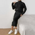 thumbnail image 5 of YHAJDS Women Casual Outfit Set,2 Piece Sets for Women Solid Color Half High Neck Long Sleeve Knit Top and Bodycon Midi Skirt Womens 2 Piece Set, 5 of 5