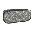 thumbnail image 2 of Picia Retro Bunny Floral Pattern Large Capacity PU Leather Pencil Case Organizer Pen Marker Holder Double Zipper Storage Bag Big Pencil Pouch for College Office, 2 of 6