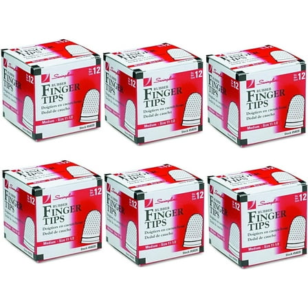 Swingline Rubber Finger Tips, Size 11 1/2, Medium, 12/Box (54035), 6 Pack