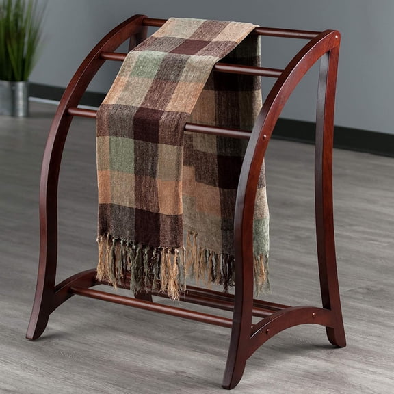 Wood Quilt Rack With 3 Rungs, Antique Walnut (94036)