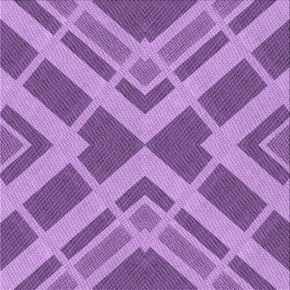 Ahgly Company Indoor Square Patterned Violet Purple Area Rugs, 5' Square