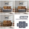 thumbnail image 7 of Jiueut Giraffe Print Recliner Loveseat Cover, Polyester Spandex Recliner Cover Anti Dust Couch Slipcover for Pet-Friendly Homes, 7 of 7