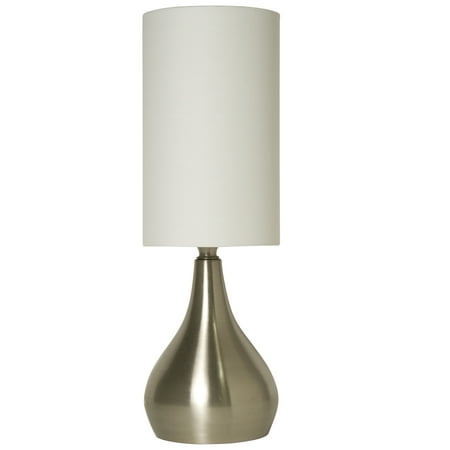 Acrylic Modern Table Lamp - Decor Works Touch Activated Table Lamp Modern 18 Inches Tall with White Fabric Drumshade