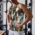 thumbnail image 5 of Yiaed Colorful Bulldog Duo Print Mens Compression Shirt Slimming Body Shaper Vest Workout Tank Tops Abs Abdomen Undershirts-Large, 5 of 7