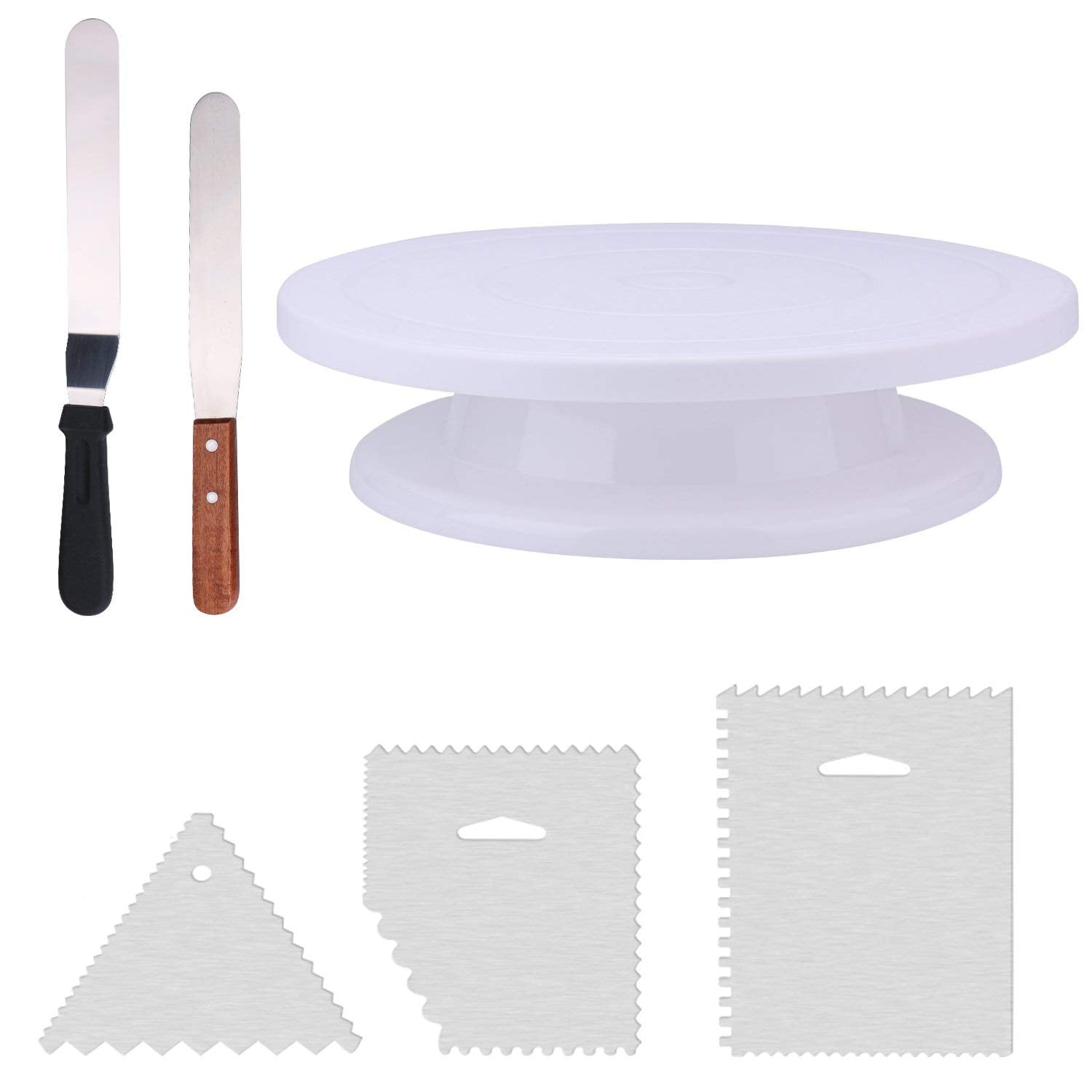 Cake Turntable Set, 11 Inch Rotating Cake Stand & Decorating Supplies