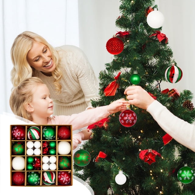 Teissuly 44 Pcs Christmas Decoration Balls Shatterproof Colorful Set Ornaments Balls for Festival Wedding Home Party Decors Xmas Tree Hanging Teissuly WER202310161632