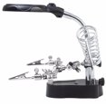 thumbnail image 3 of Tabletop 3.5x 12X Helping Hand Alligator Clip LED Magnifying Lamp Soldering Iron Jewelry Stand Lens Desk Adjustable Light Black, 3 of 7