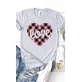 thumbnail image 2 of Pink Plaid Love Graphic Tee T-Shirt PLUS, 2 of 8