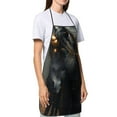thumbnail image 4 of Easygdp Black And Gold White Horse Apron Waterdrop Resistant with 2 Pockets,Oil Resistant Cooking Kitchen Chef Apron for Women Men, 4 of 7