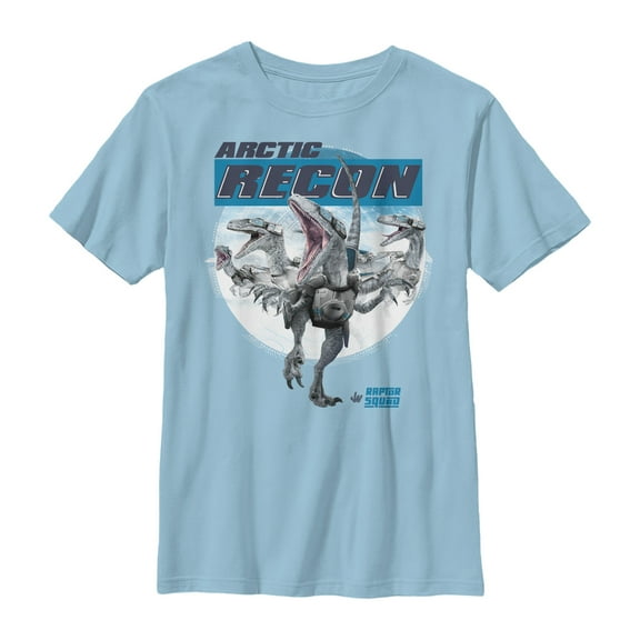 Boy's Jurassic World Raptor Recon  Graphic Tee Light Blue Medium