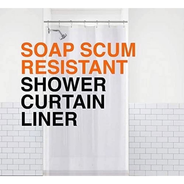 LiBa Forro para Cortina de Ducha de Baño PEVA Calibre 10, 36" de Ancho x 72" de Alto, 10 G, Transparente, de Gran Espesor, Impermeable, Resistente Al Moho y a los Hongos, Tela Pesada No Tóxica