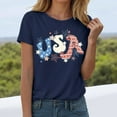 thumbnail image 2 of TOWED22 USA Shirts for Women 4th of July Shirt Women Cute Patriotic Print Tshirt America Tee Tops(Navy,XL), 2 of 6