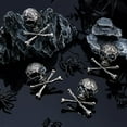 thumbnail image 4 of 4 broches y prendedores góticos plateados y dorados con forma de calavera y tibias cruzadas, estilo punk, de aleación. Ideales para decorar abrigos, chaquetas y otros atuendos de hombre y mujer., 4 of 9