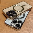 thumbnail image 5 of Funda de teléfono galvanizada con Protector de lente para iPhone 15, 14, 11, 12, 13 Pro Max, Magsafe, parachoques de carga inalámbrica, cubierta brillante, 5 of 5