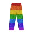 thumbnail image 3 of Lsque Colorful Glitter Rainbow Print Men's Pajama Pants, Lounge Pant - Comfortable Home Wear,Elastic Waistband, Stylish Design-Small, 3 of 9