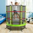 thumbnail image 2 of Costway 55" Kids Trampoline Bouncing Jumping Mat Recreational Trampoline W/Enclosure Net Green, 2 of 12