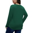 thumbnail image 5 of FlorCurve V Neck T-Shirts for Women Plus Size Long Sleeve Shirts Lightweight Tunic Tops, Army Green XL, 5 of 7