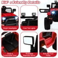 thumbnail image 4 of Patiojoy 12V Kids Ride On Car Electric Vehicle Jeep with Parental Remote Music Horn Headlights Slow Start Function Red, 4 of 10