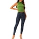 thumbnail image 2 of INSPIRAR CHIC Camiseta sin mangas de punto con cuello alto para mujer, casual, moderna, de canalé, color verde, talla M, 2 of 6